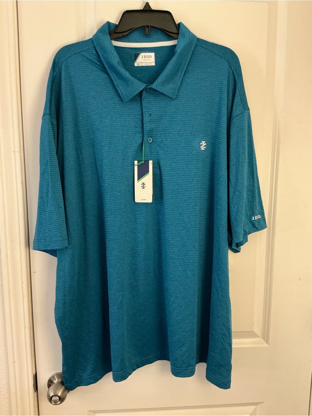 NWT IZOD Golf Performance Polo Shirt Mens 3XL Teal Heather Short Sleeve Top New